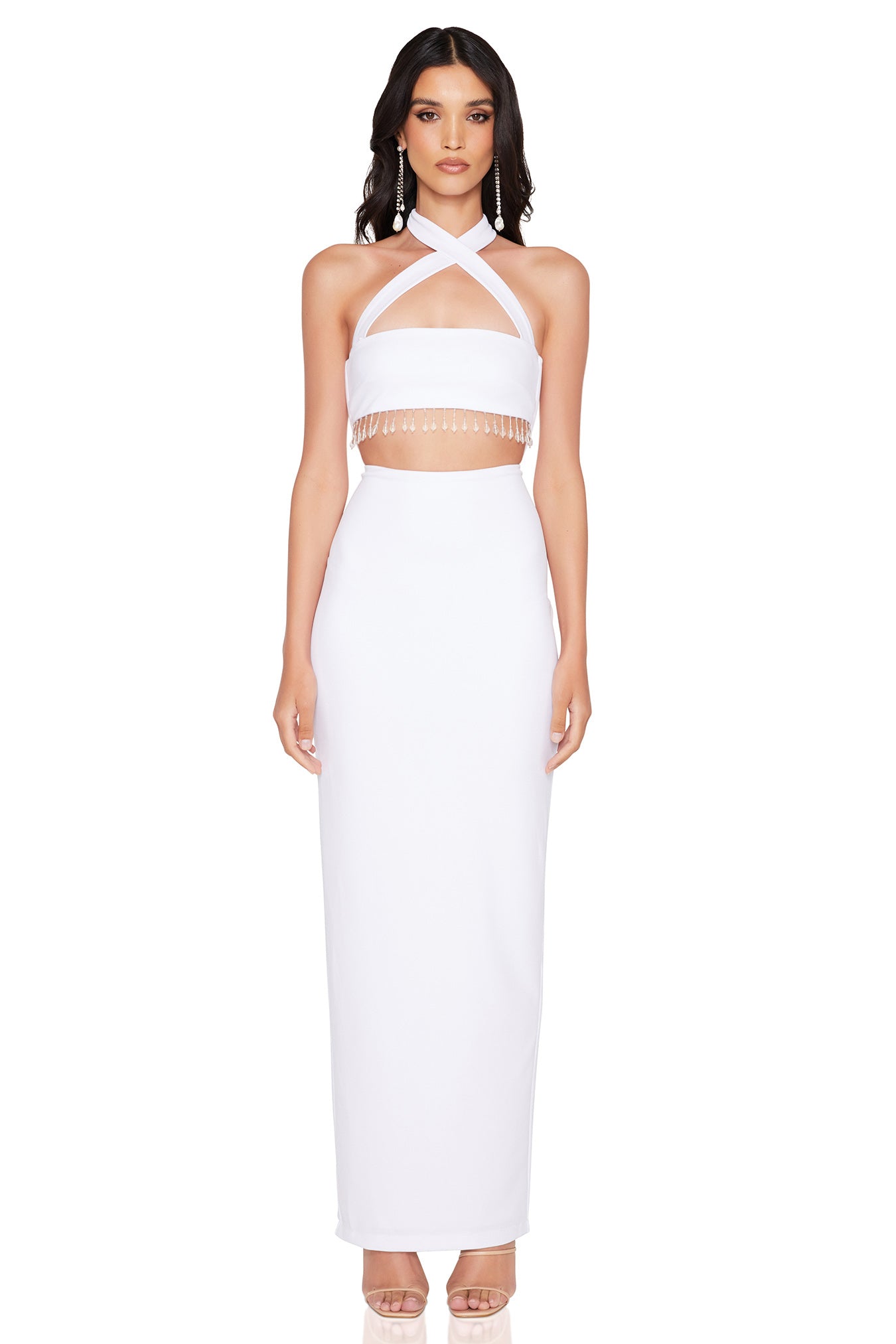 Nookie Chicane Midi Dress - White - SHOPJAUS - JAUS