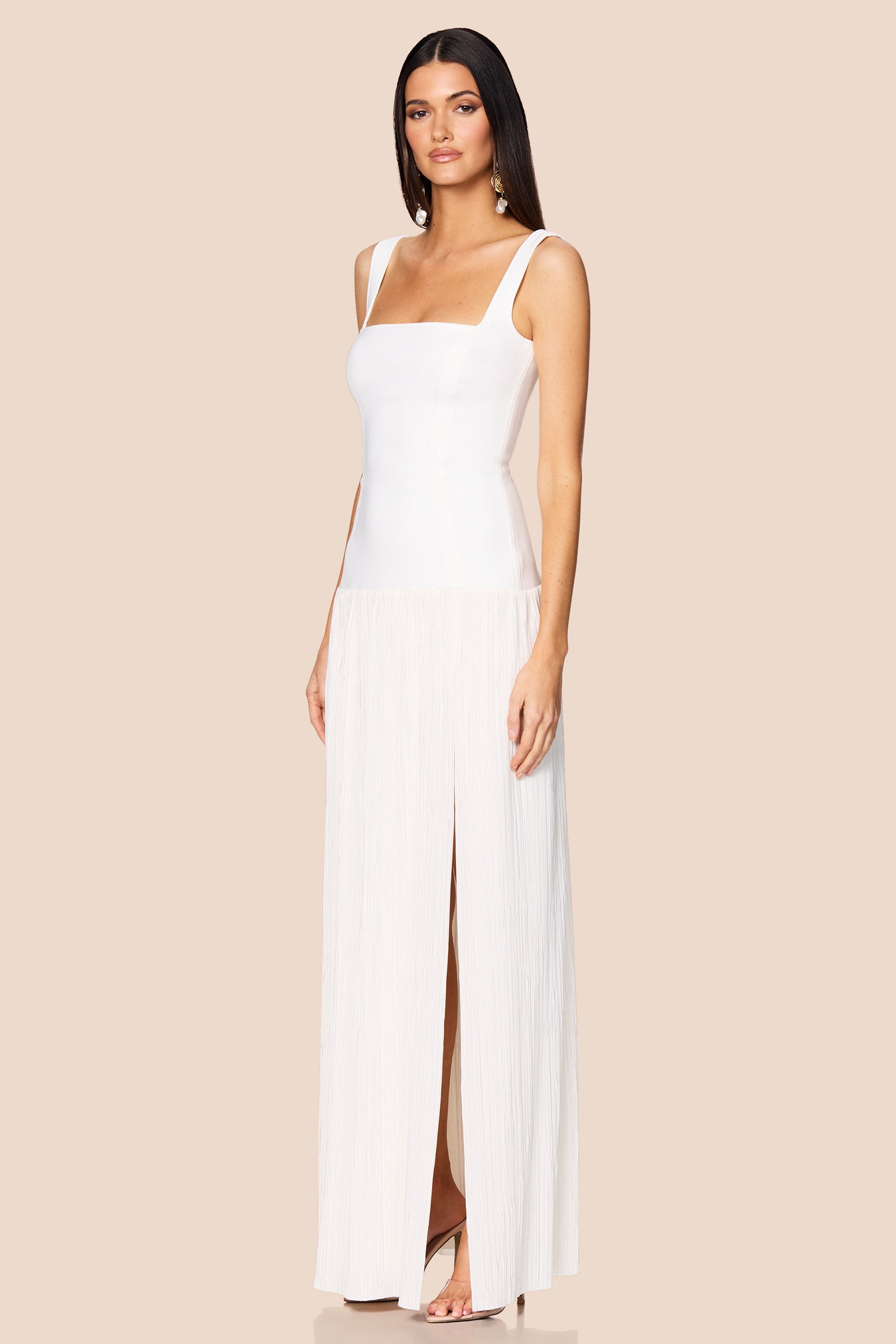 Nookie Desiree Square Neck Maxi Dress - White - SHOPJAUS - JAUS