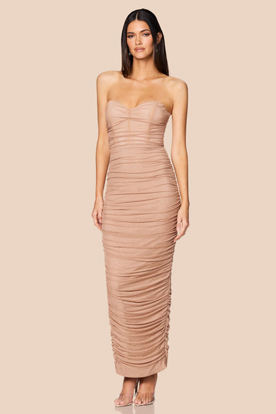Nookie Noemie Maxi Dress -  Nude - SHOPJAUS - JAUS