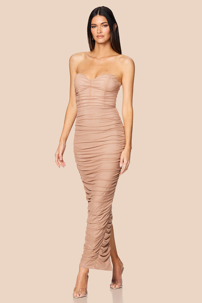 Nookie Noemie Maxi Dress -  Nude - SHOPJAUS - JAUS