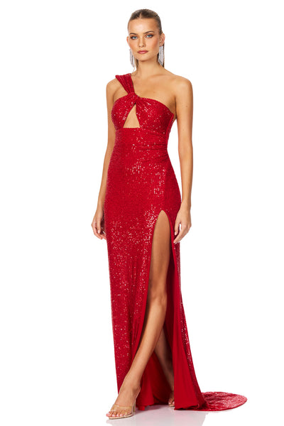 Nookie Therese Sequin Gown - Scarlet Red - SHOPJAUS - JAUS
