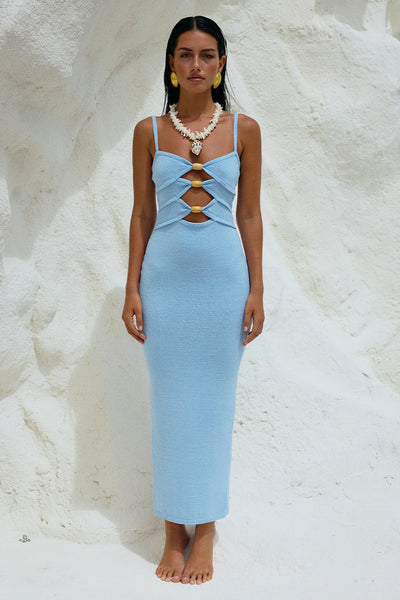 Norma Midi Dress - Ice Blue - SHOPJAUS - JAUS