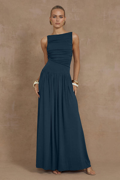 Nalla Maxi Dress - Steel - SHOPJAUS - JAUS