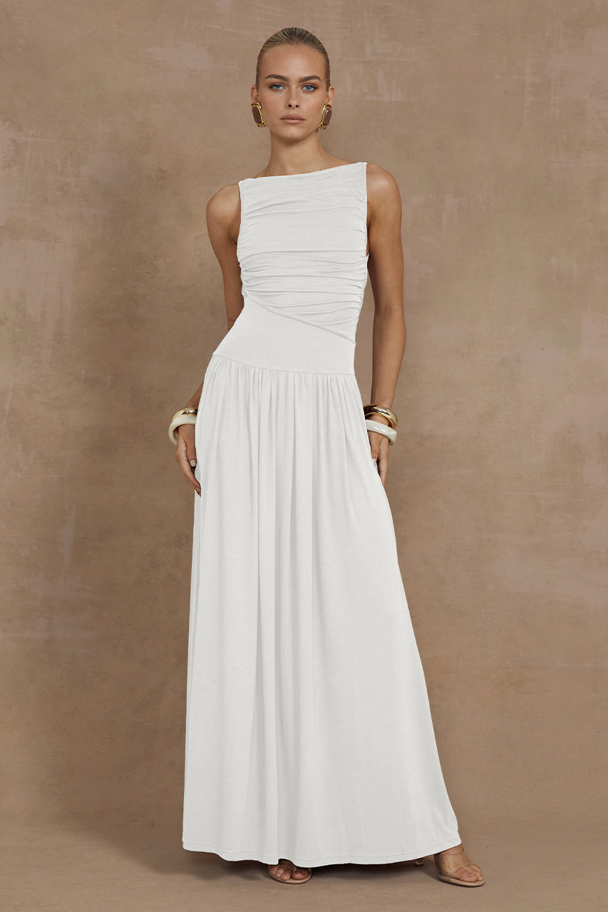 Nalla Maxi Dress - White - SHOPJAUS - JAUS