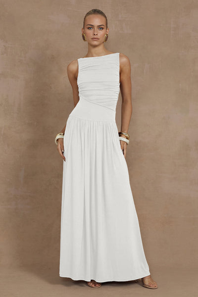 Nalla Maxi Dress - White - SHOPJAUS - JAUS
