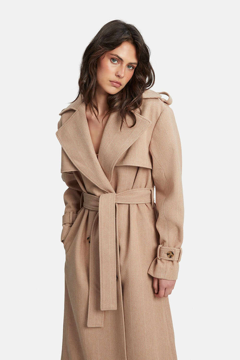 Oversized Trench - Herringbone - SHOPJAUS - JAUS