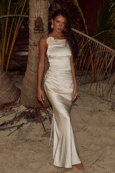 Pianni Maxi Dress - Cream - SHOPJAUS - JAUS