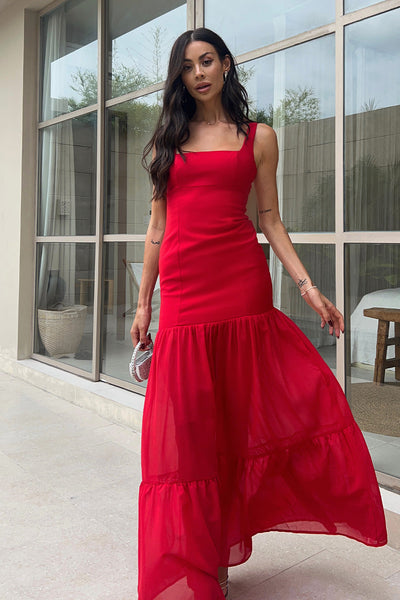 Tahlia Maxi Dress - Red - SHOPJAUS - JAUS