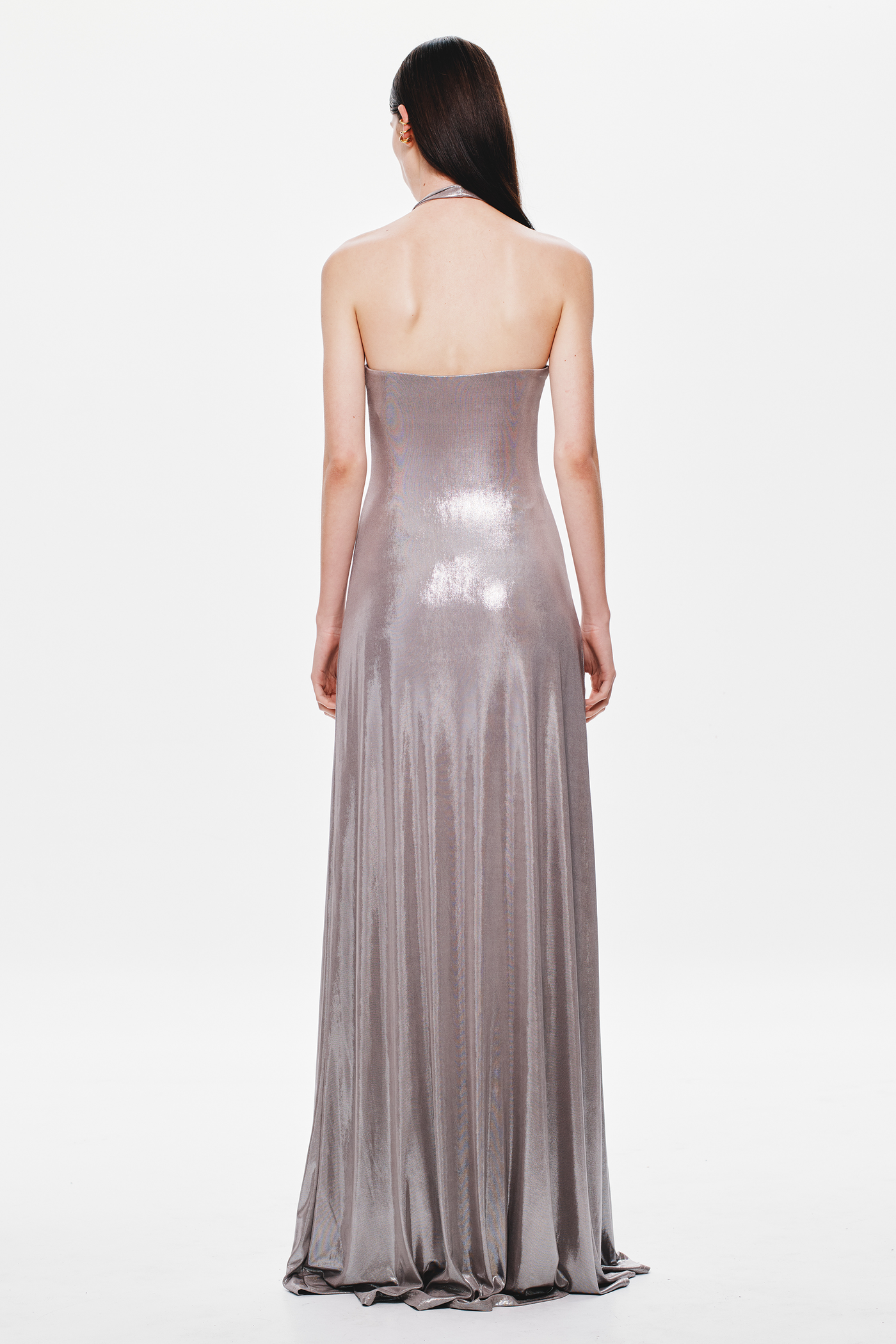 Jennifer Foil Jersey Dress - Cinder - SHOPJAUS - JAUS