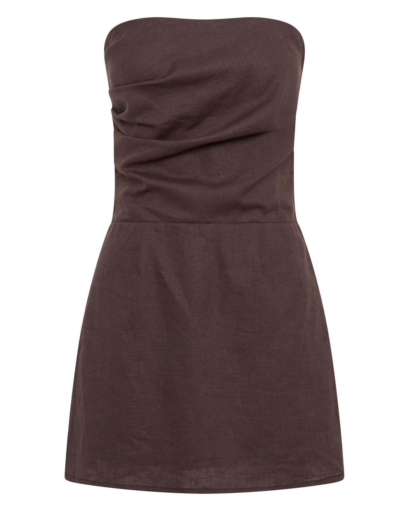 Romi Linen Dress - Chocolate - SHOPJAUS - JAUS