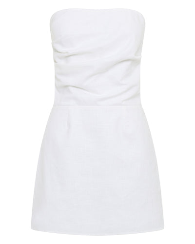 Romi Linen Dress - White - SHOPJAUS - JAUS