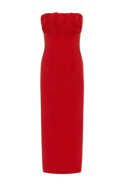 Lottia Midi Dress - Red - SHOPJAUS - JAUS