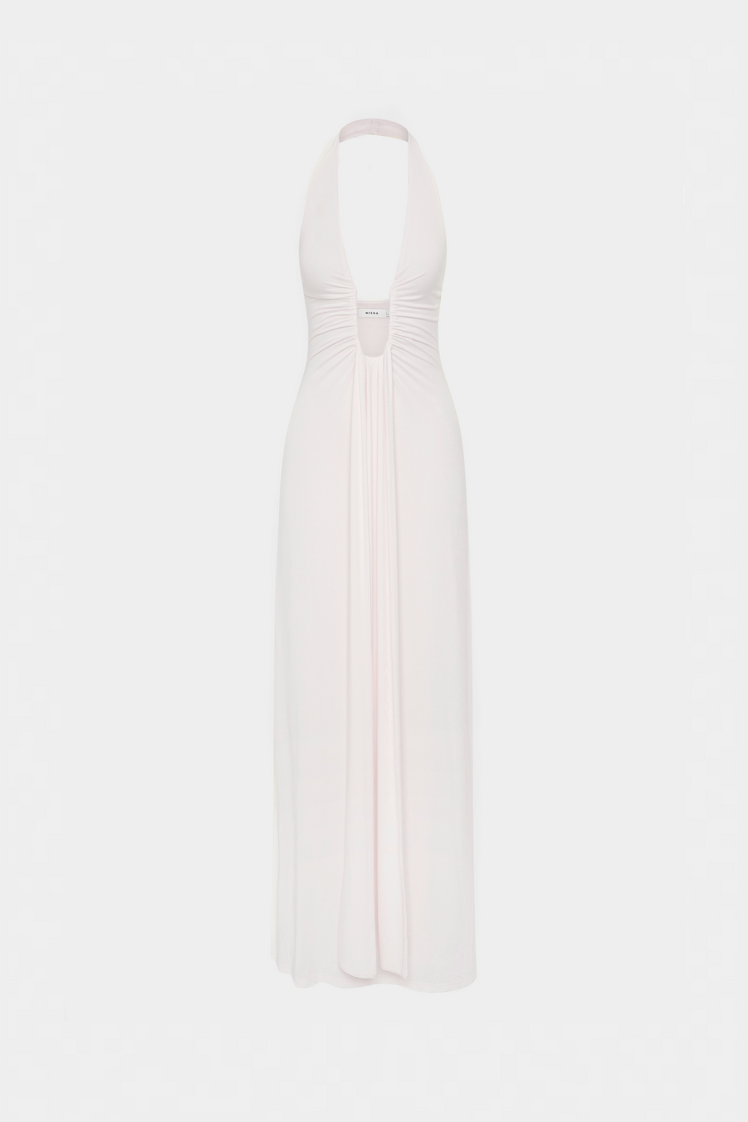 raise a toast satin plisse halter maxi dress Sky Blue Halter Pleated Satin A Line Prom Dresses With Cutout, Lavender / 8