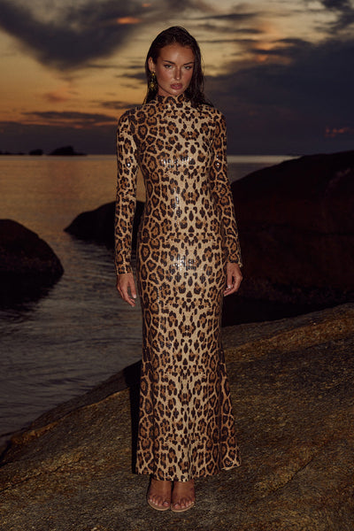 Saylor Maxi Dress - Leopard - SHOPJAUS - JAUS