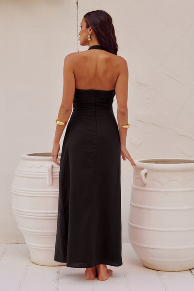 Sapphira Long Midi Dress - Black - SHOPJAUS - JAUS