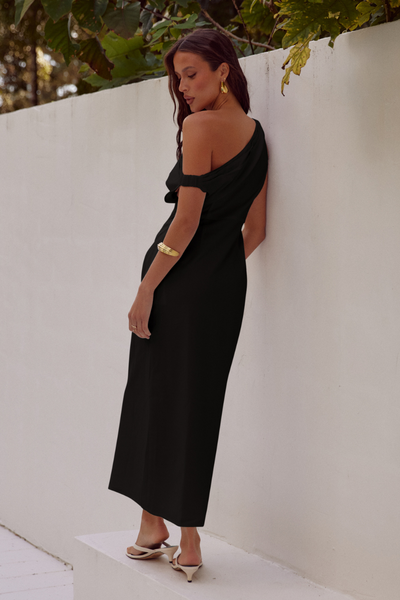 Jasmin Midi Dress - Black - SHOPJAUS - JAUS