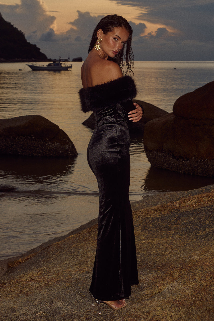 Siani Maxi Dress - Black - SHOPJAUS - JAUS