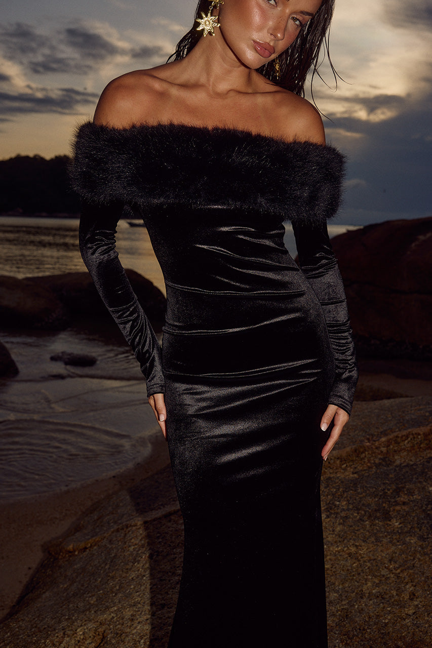 Siani Maxi Dress - Black - SHOPJAUS - JAUS