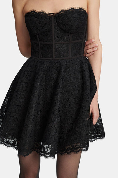 Skylar Lace Mini Dress - Black - SHOPJAUS - JAUS