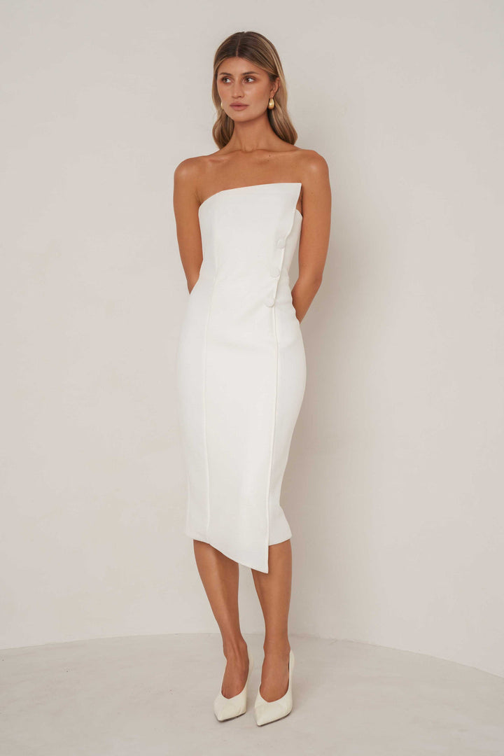 structured lace midi dress Secret Burgundy Bandeau Lace Midi Dress With Scarf Detail – Club L London