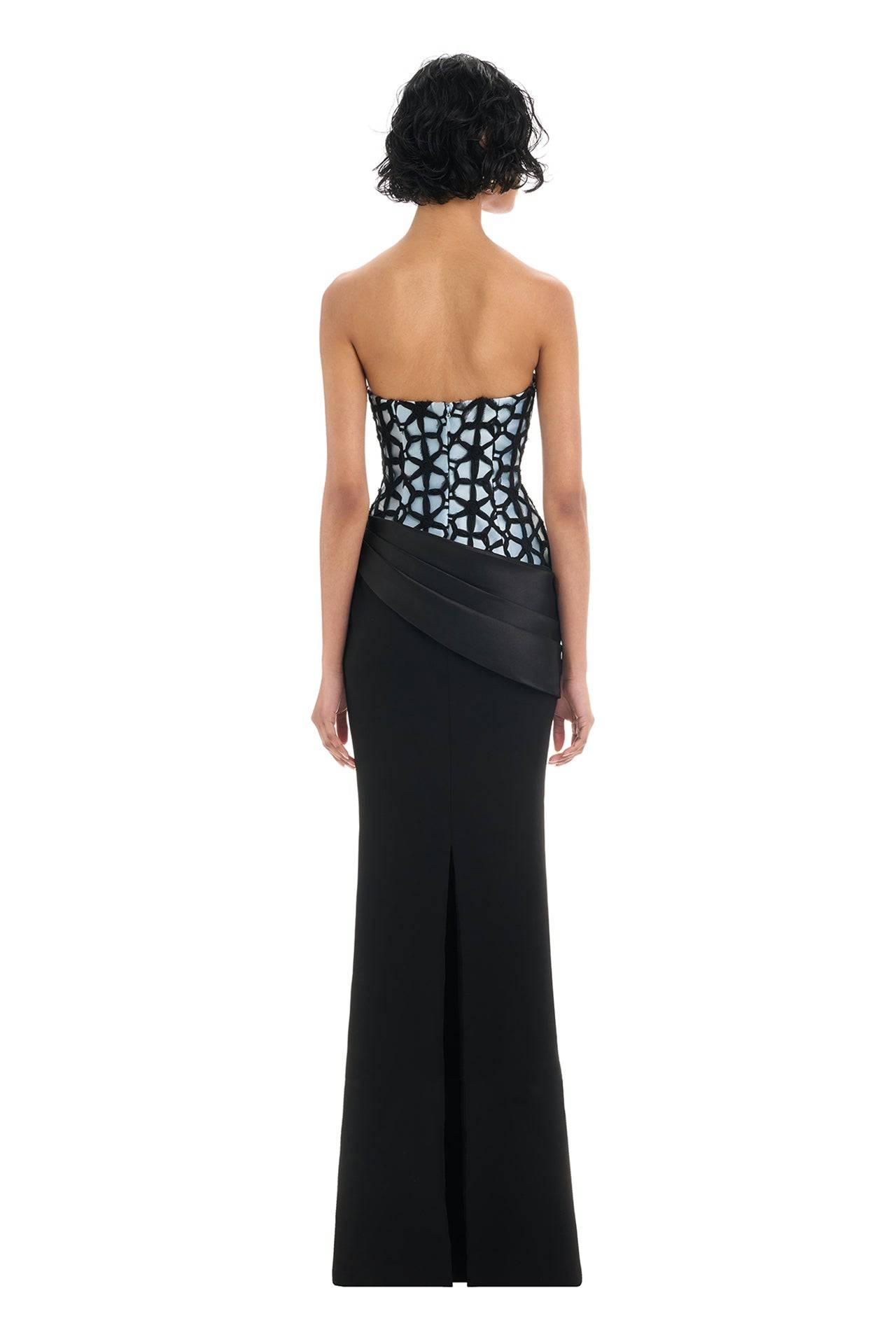 Sidonia Gown - Black/Blue - SHOPJAUS - JAUS