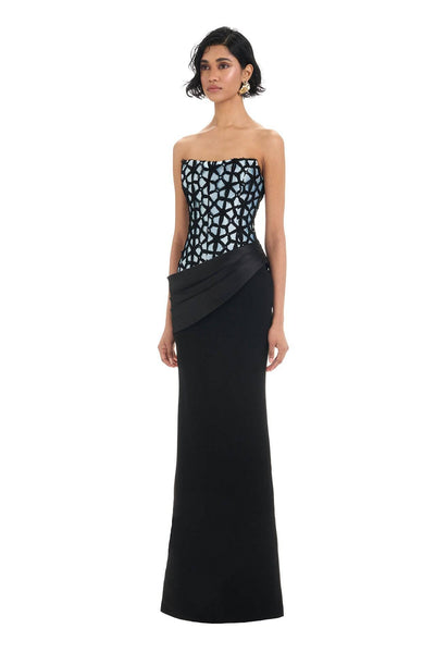 Sidonia Gown - Black/Blue - SHOPJAUS - JAUS
