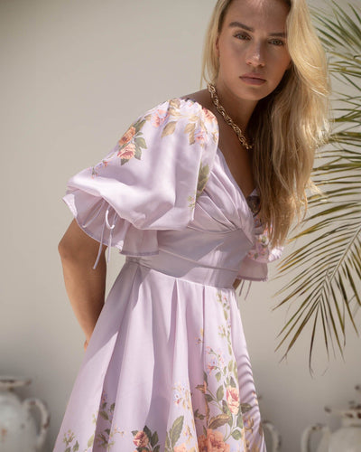 Rhiannon Dress - Purple Print