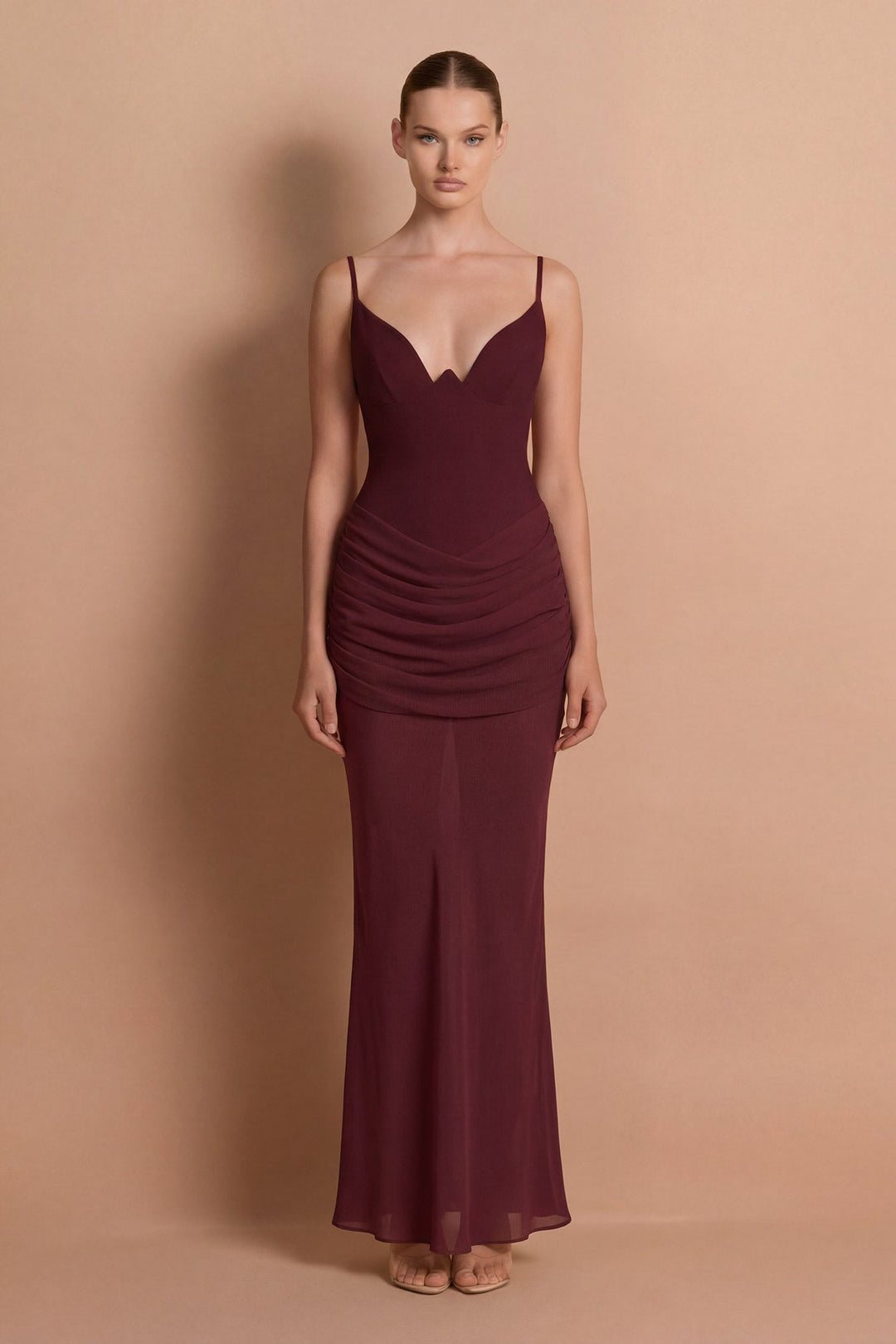 nookie burgundy dress Yasmine Maxi - Wine Dreamers & Lovers Off-Shoulder august-2 Statement strapless gown crafted Size:9-11 Years