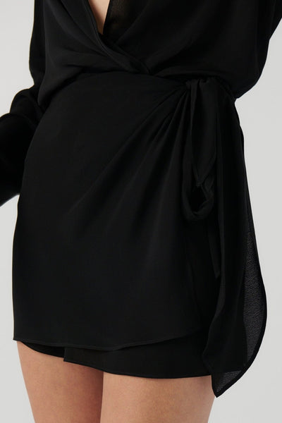 Adalee Wrap Skirt - Black - SHOPJAUS - JAUS