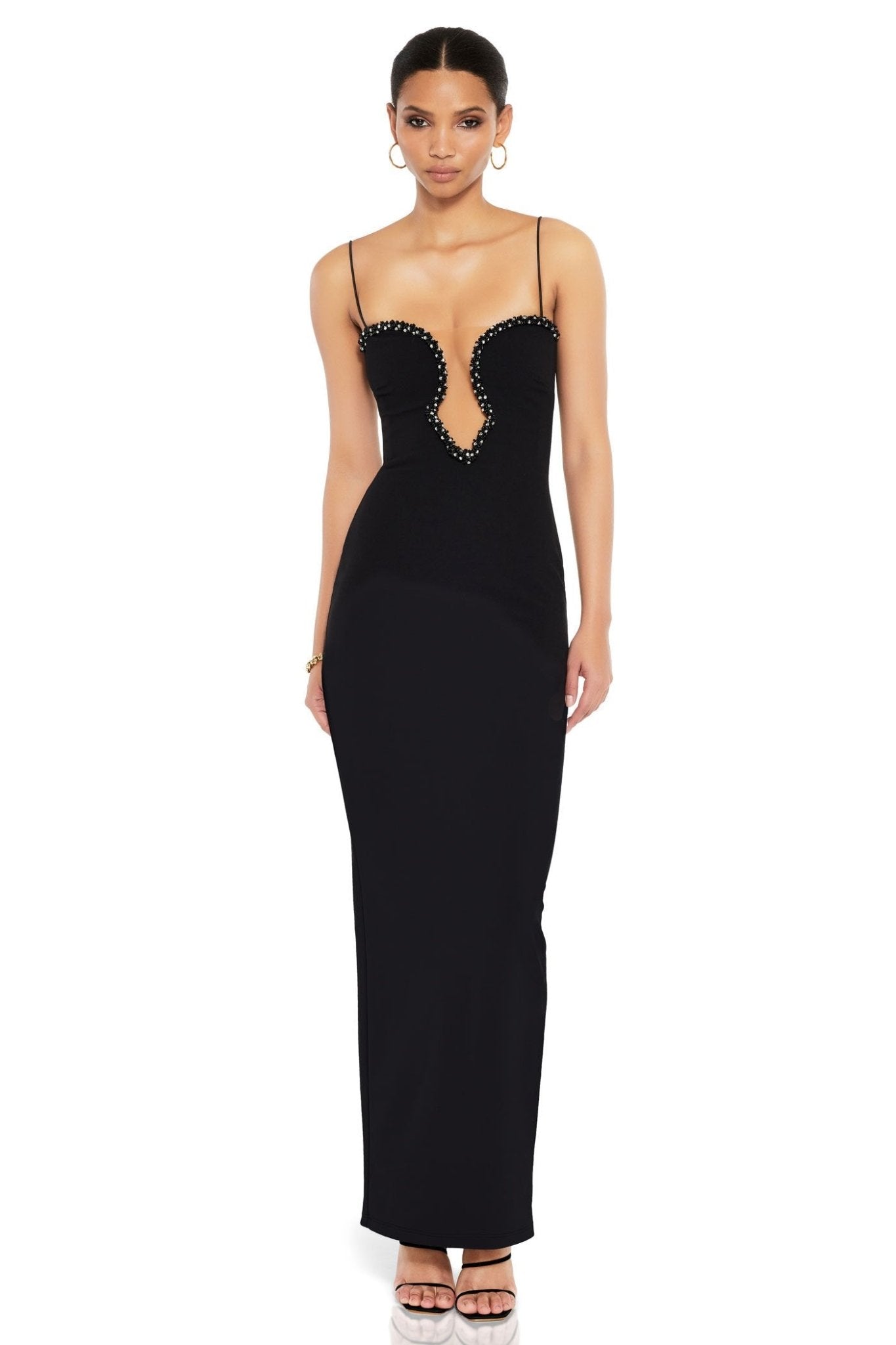 Nookie Adorn Pearl Gown - Black - SHOPJAUS - JAUS