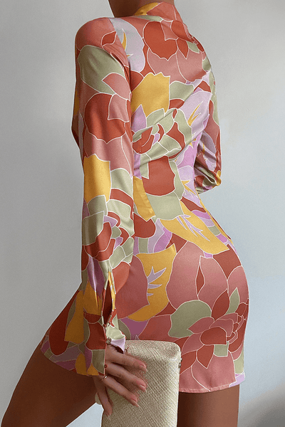 Aja Mini Dress - Sage Print - JAUS