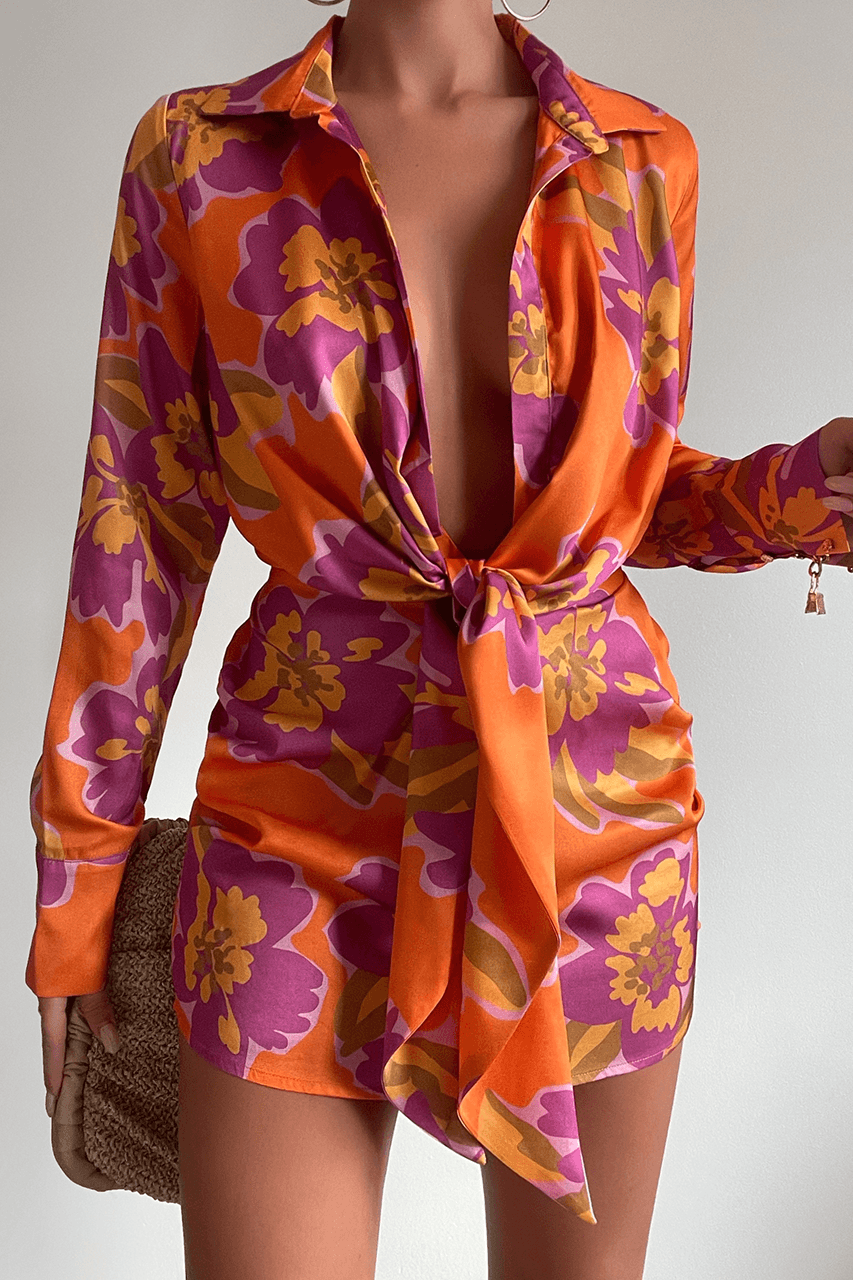Aja Orchid Dress - Orange - JAUS