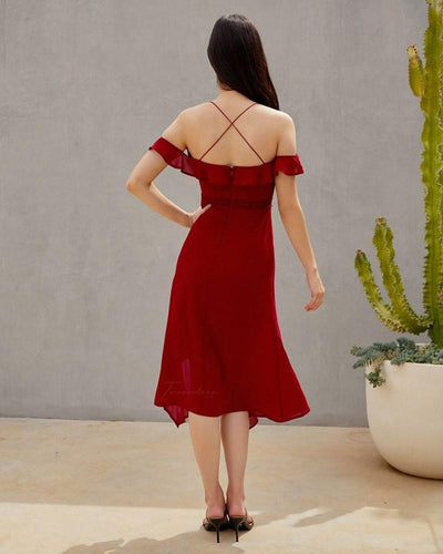 Alana Dress - Red - JAUS