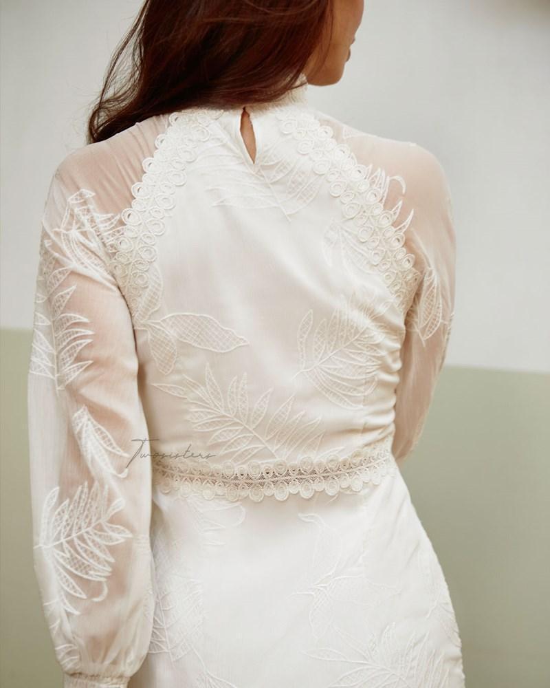 Aliya Dress - White - JAUS