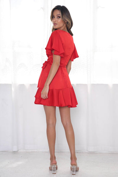 Almeria Dress - Red - JAUS