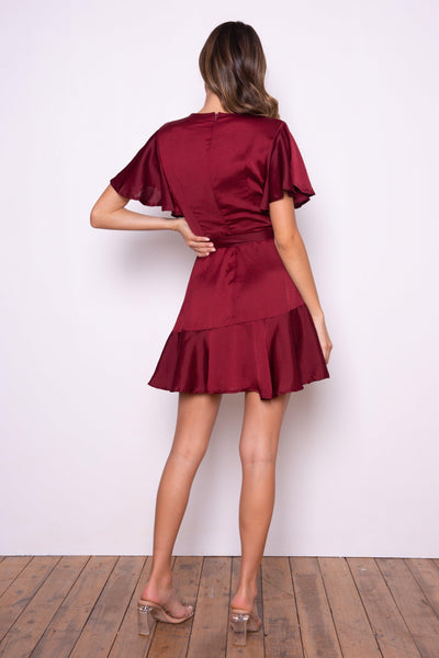 Almeria Dress - Wine - JAUS