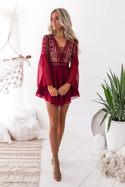 Alyse Dress - Wine - SHOPJAUS - JAUS