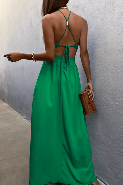 Amal Maxi Dress - Green - JAUS