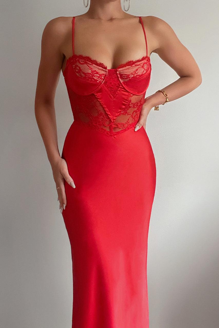 Amerson Dress - Red - JAUS