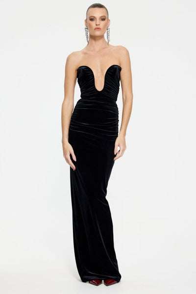 Anjelica Gown - Black Velvet - SHOPJAUS - JAUS