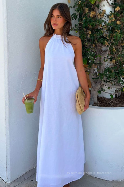 Alysse Halter Maxi Dress - White - SHOPJAUS - JAUS