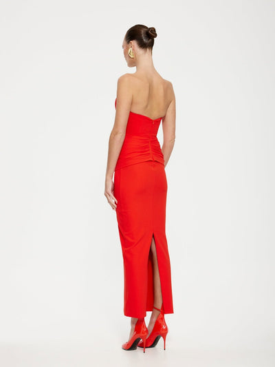 Astor Midi Dress - Red - SHOPJAUS - JAUS