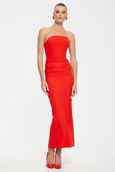 Astor Midi Dress - Red - SHOPJAUS - JAUS