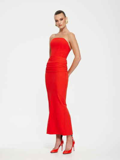 Astor Midi Dress - Red - SHOPJAUS - JAUS