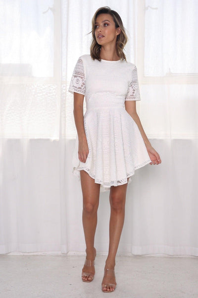 Ava Mini Dress - White - JAUS