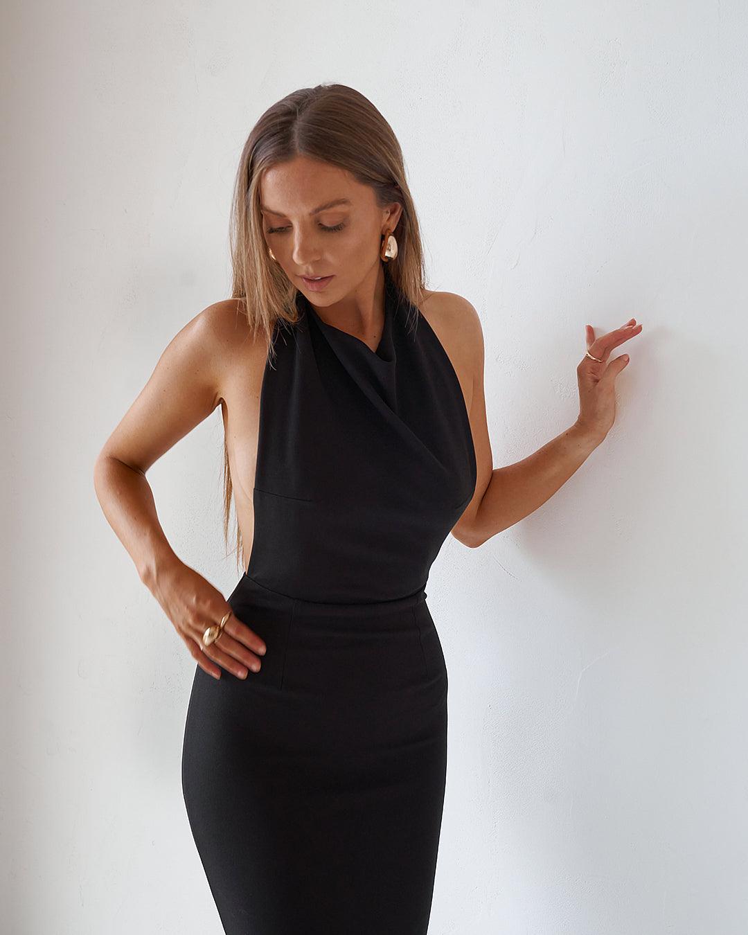Backless Gown - Black - JAUS
