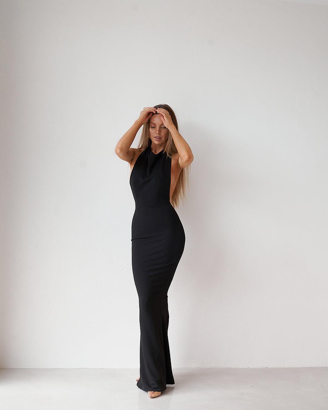 Backless Gown - Black - JAUS