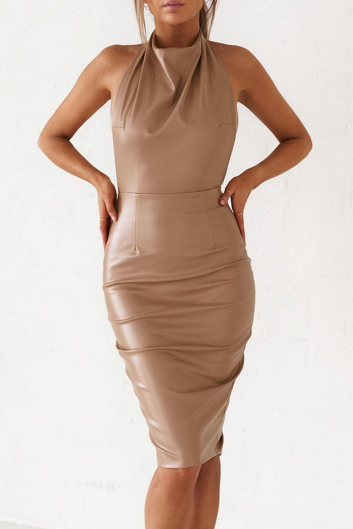 princess polly baby blue dress Backless Midi Dress - Matte Tan