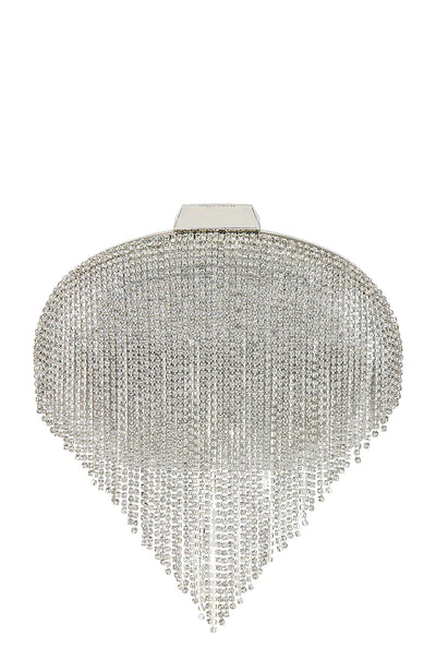 Bria Crystal Fringed Bag - Silver - JAUS