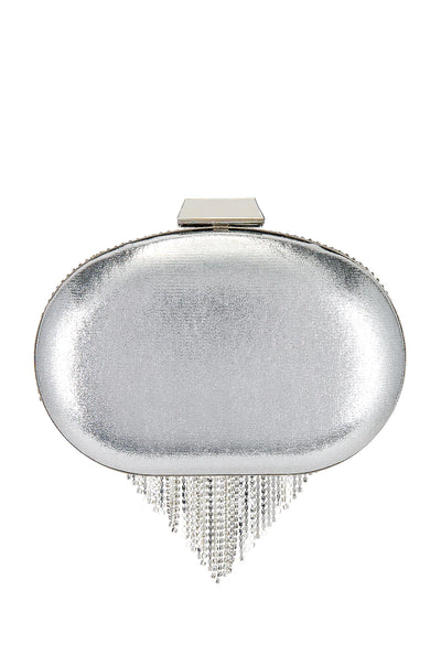 Bria Crystal Fringed Bag - Silver - JAUS